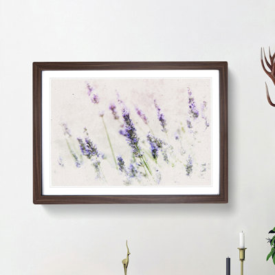 A Field Of Lavender Watercolour - Single Picture Frame Print on MDF