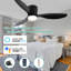 Ventilateur de plafond encastré noir 52 po avec lumières Smart-121082968-121082967