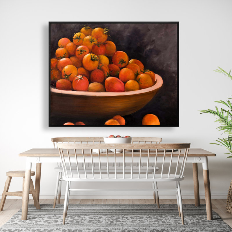Bowl Of Cherry Tomatoes Print On Canvas