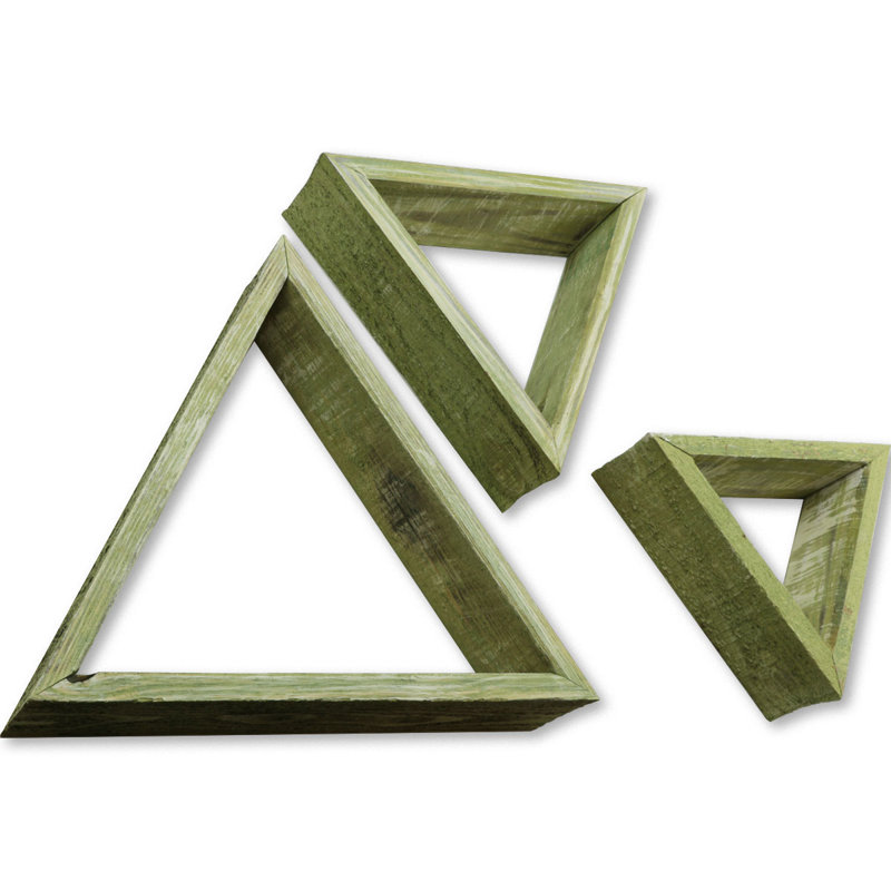 Ensemble de 3 tablettes murales Vintage Farmhouse Shadow Box, Vert patiné