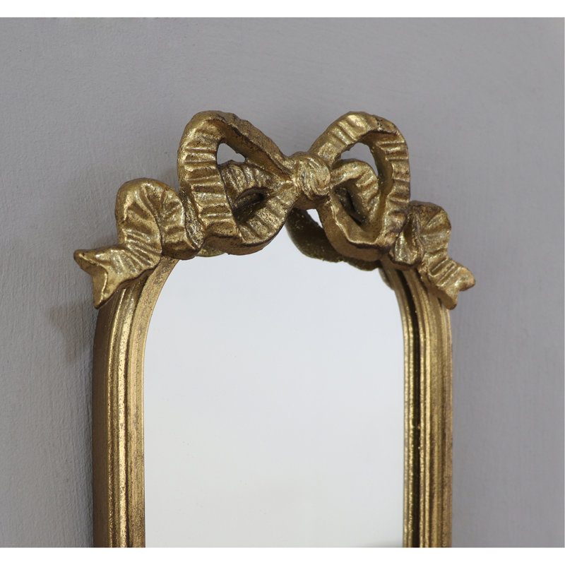 Ensemble de 2 appliques murales dorées à miroir avec porte-bougie décorative en fer