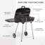 Barbecue portatif au charbon avec roulettes et tablette inférieure