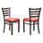 Gensingh Ladder Back Side Metal Chair with Faux Leather-367319289-321096131