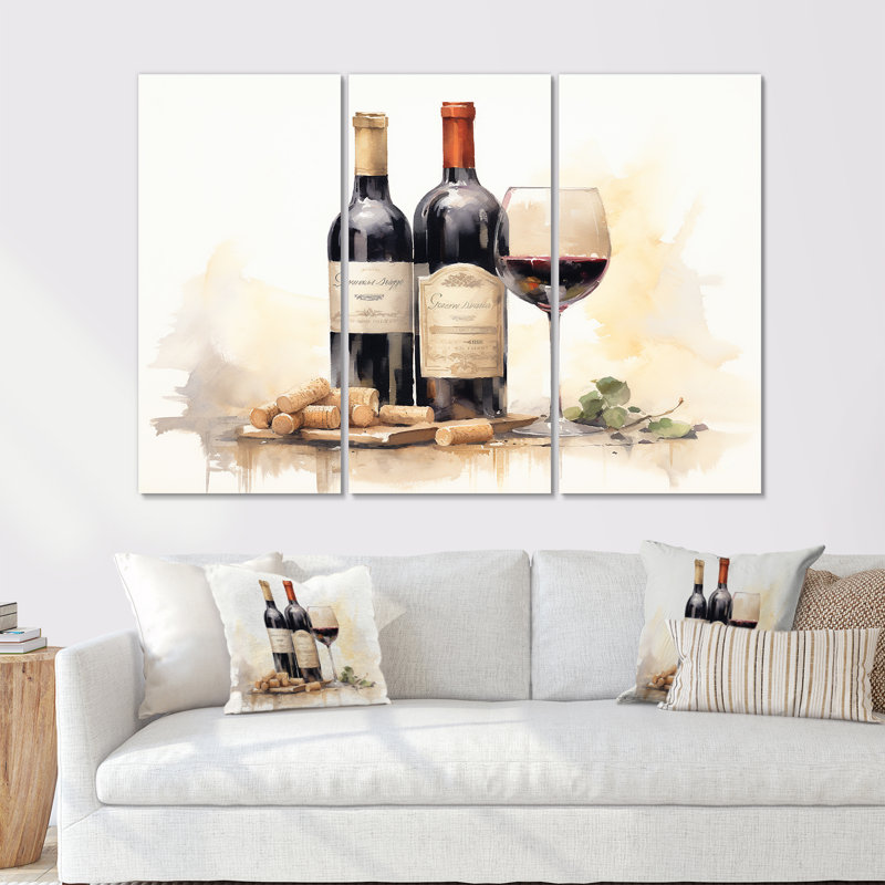 Nebbiolo Nuance I - Wine Wall Art Set, 32" H x 48" W x 1" D
