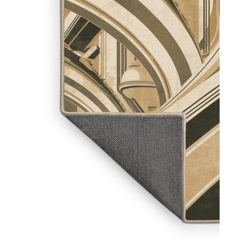 Tapis arc-en-ciel moelleux moelleux de couleur art déco Rubio, 7 x 9