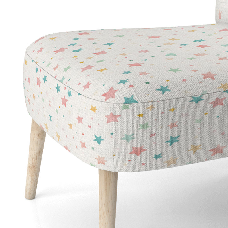 Chaise d'appoint pour enfants - Chaise d'appoint vert étoiles pastel, Chaise d'appoint sans accoudoirs