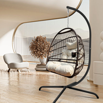 Chaise suspendue avec support - Coussin de siège confortable et coussin, vieillissant pour une utilisation à long terme