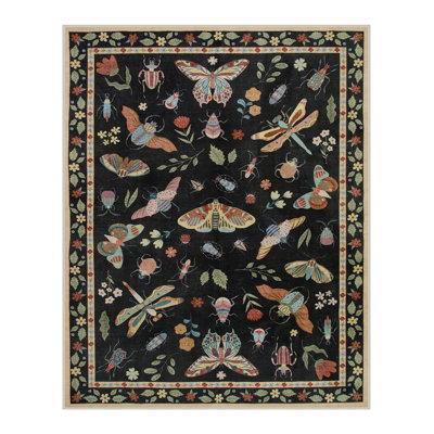  Insect Print Washable Rugs for Living Room Ultra-Thin Non-Slip Modern Bedroom Large Carpet