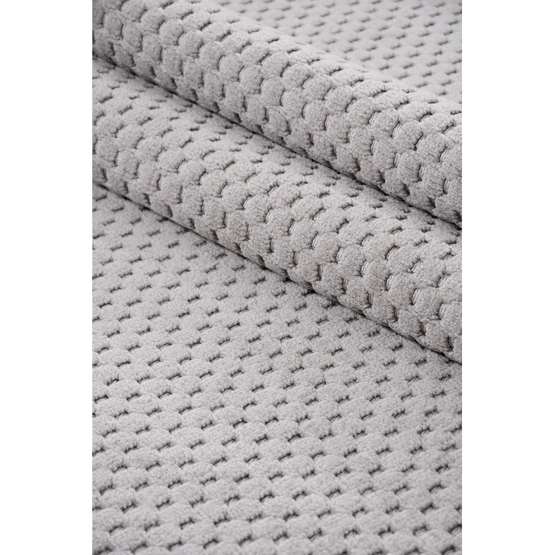 Tapis moderne en polyester beige Riko résistant aux taches et facile à nettoyer, 6,5 pi x 13 pi