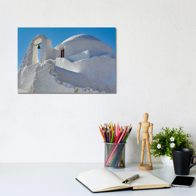 Greek Orthodox Church Of Panagia Paraportiani Bell 1 Piece Wrapped Canvas Wall Art, 20.32 cm H x 30.48 cm W