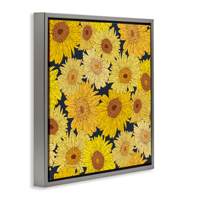 Charming Country Sunflowers Pattern Floating Frame, design by Sazerelli Designs