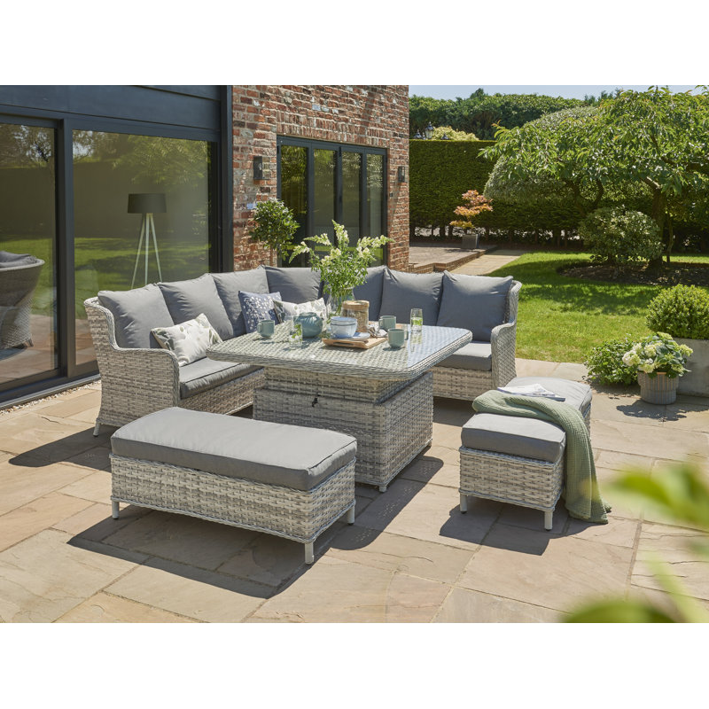 Addora 9 - Person Corner Sofa Set with Cushions, Grey