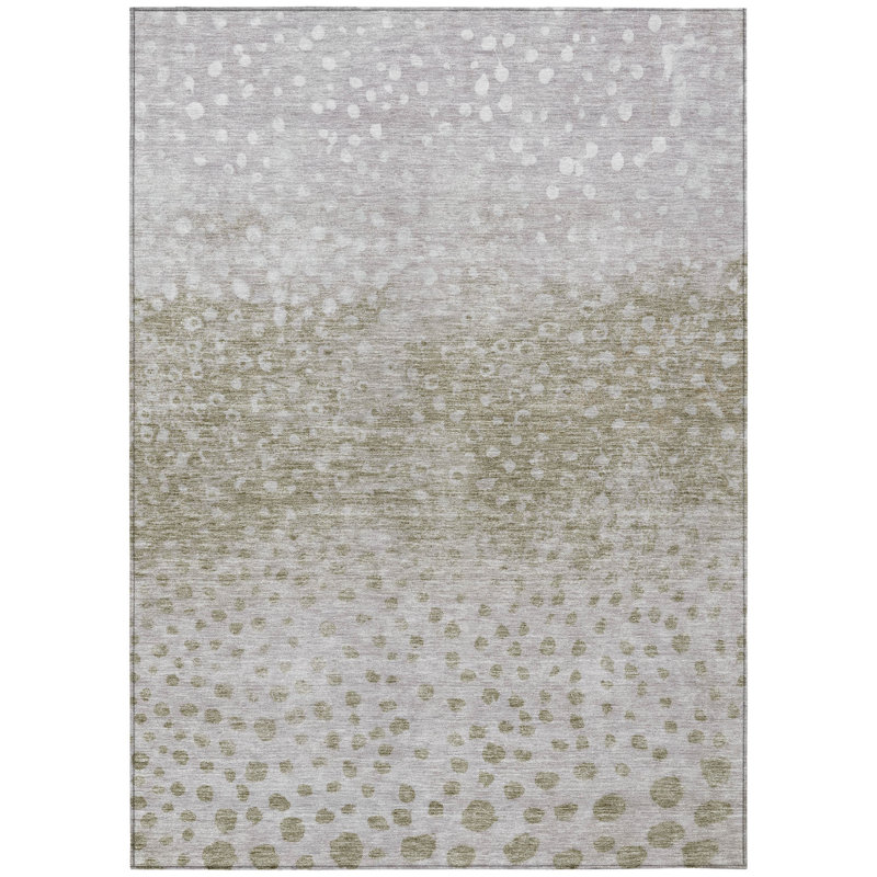 Tapis intérieur / extérieur lavable abstrait taupe 3 pi x 5 pi HomeRoots