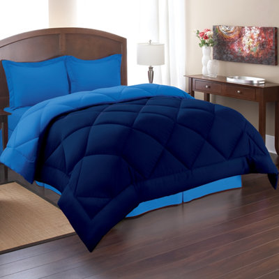 Ensemble d'édredon en duvet synthétique toutes saisons réversible hypoallergénique avec taie décorative