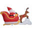 Lightshow Airblown-Sewn-in Micro LED Santa and Sleigh Takeoff Scene
