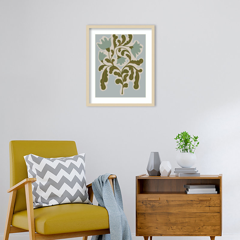 «Creative Express Abstract House Playful Blue» encadré sur papier par The Creative Bunch Studio, impression, Brun