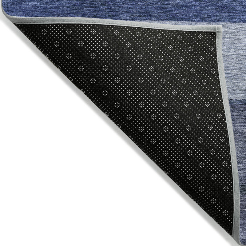 Tapis bleu marine intérieur / extérieur lavable à la machine Claudian ACN1624, Rectangle 10 pi x 14 pi
