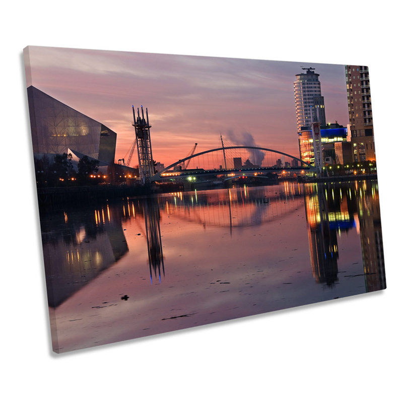 Salford Quays Manchester - Wrapped Canvas Print, 61cm H x 91.4cm W x 4cm D