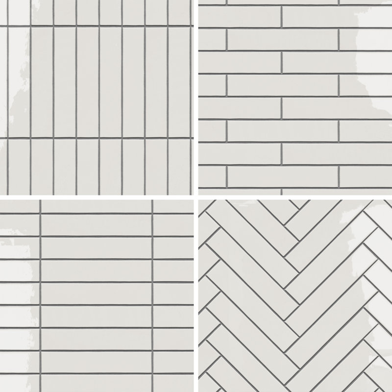 Menorca 2-1/2 In. X 12-7/8 In. Ceramic Wall Tile, White