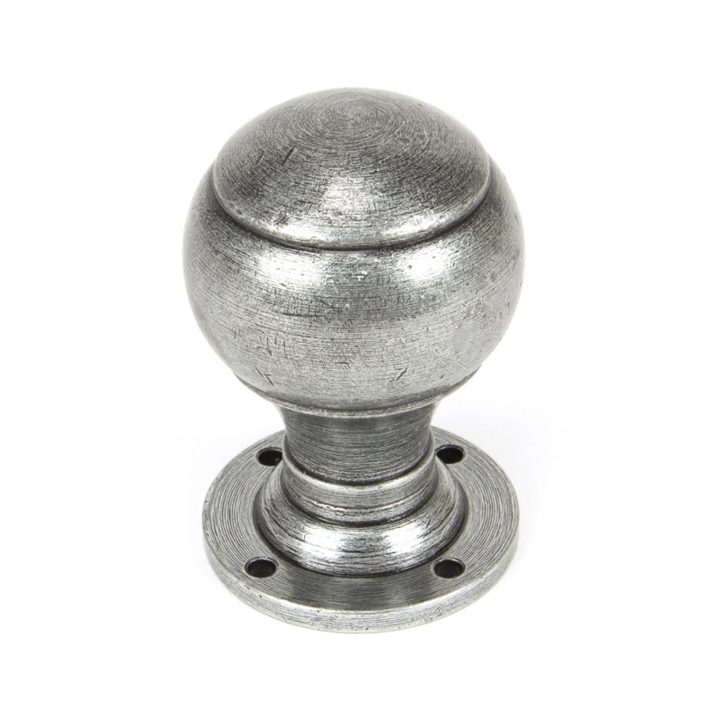 Regency Mortice/Rim Knob Set, Pewter Patina
