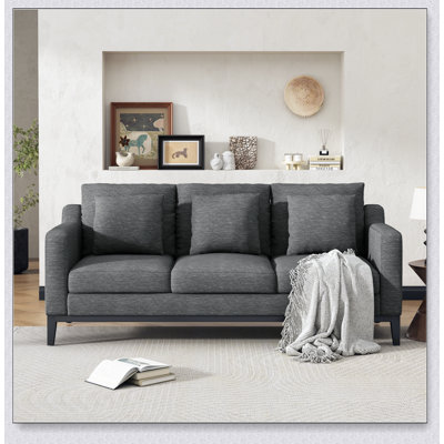 Canapé 3 places avec pieds en bois Mirod Comfy, moderne et confortable pour le salon et le bureau