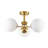 Aurellia 3 - Light White Globe Ribbed Glass Semi Flush Mount Ceiling Light-28004635