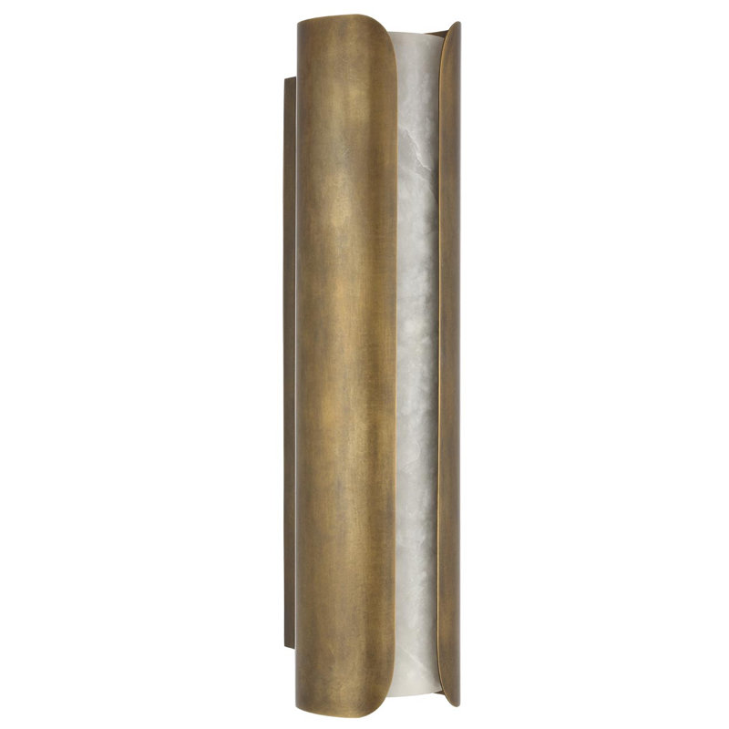 Anne-Marie Barton Armise 18" Sconce with Alabaster, 29" H x 7" W x 7.75" D, Mottled Brass