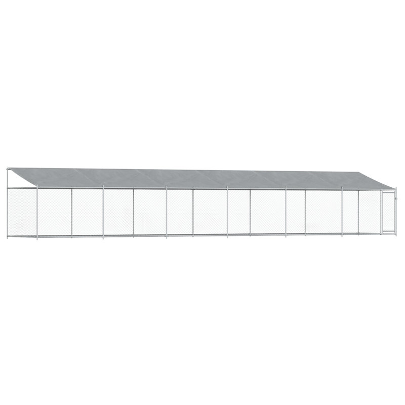 Vidaxl Dog Cage Grey Galvanized Steel, Water-Resistant Fabric Extra Large