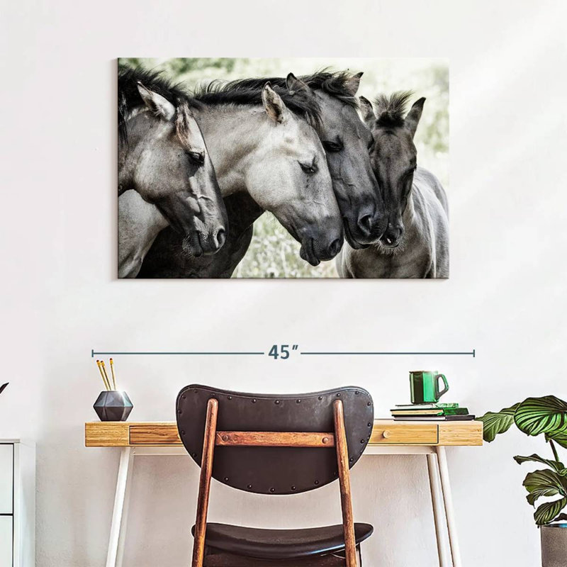 Van Den Four Konik Horses, 26" H x 39" W