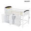 Lit mezzanine simple blanc avec garde-robe, armoire de rangement et lumière DEL, structure en bois massif-1274042724-1274042721