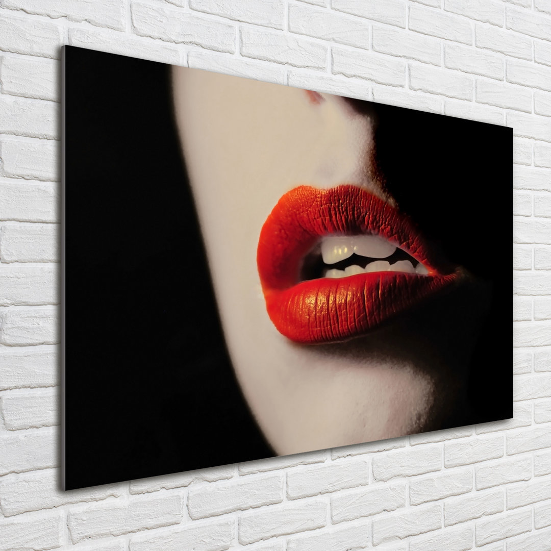 Glasbild Rote Lippen