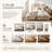 Queen Panel Bed Frame with Headboard and Footboard, Natural Wood Finish, Solid and Manufactured Wood Frame, Box Spring Required