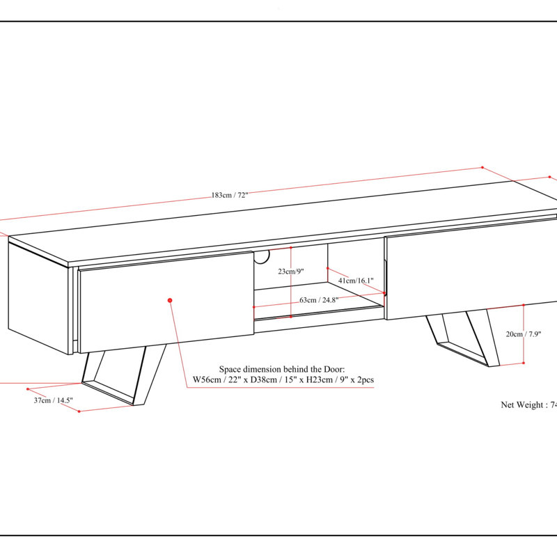 Lowry - 72" TV Media Stand, Light Brown