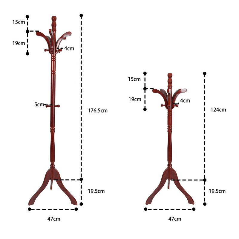 Karragullen Solid Wood Freestanding 5 - Hook Coat Rack