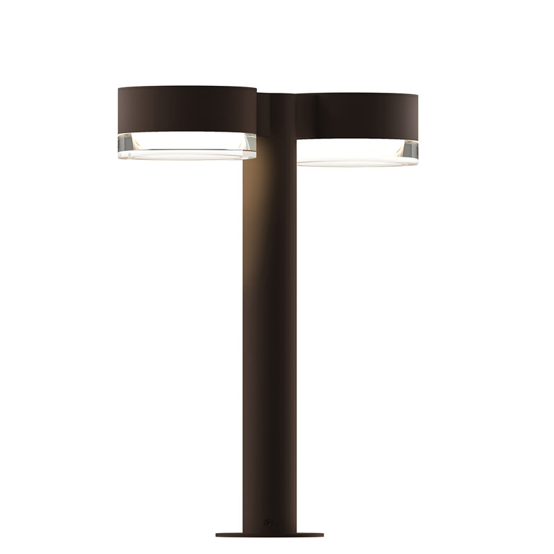 Reals LED Bollard Light, 16" H x 5" W x 13.5" D, Gray