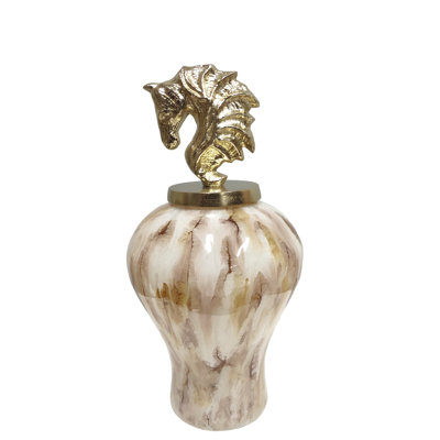 Glass Decorative Bottle W/ Aluminum  Finial