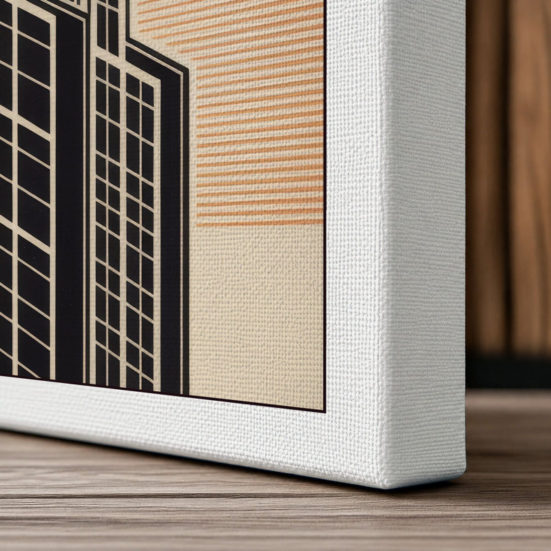 Skyward Art Deco - Wrapped Canvas, 36x24 - 91.4 x 61.0 cm, White Border