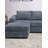Dark Gray Finish 3Pc U-Shaped Sectional Set Cushion Back Armless Chairs Right Arm And Left Arm Chaise Primary Living Room Comfortable For 4 People