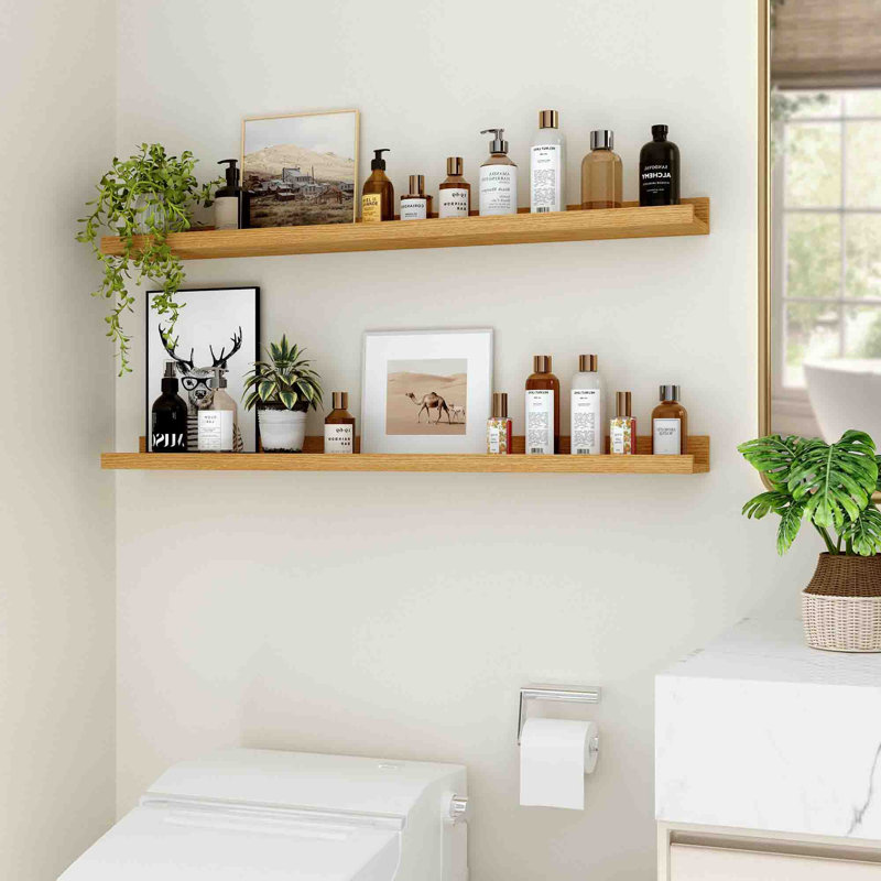 2 -Piece Floating Shelf, Natural Oak