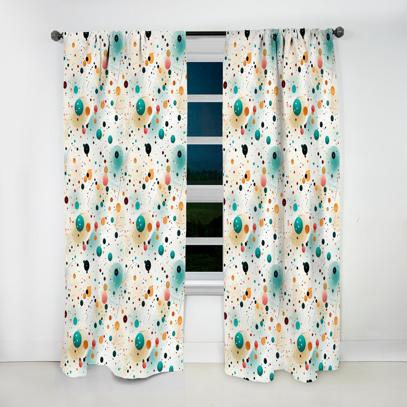Dreams Polka Dots Pattern I - Modern Velvet Curtain - Room Darkening - 1 Panel, 52" W x 108" L