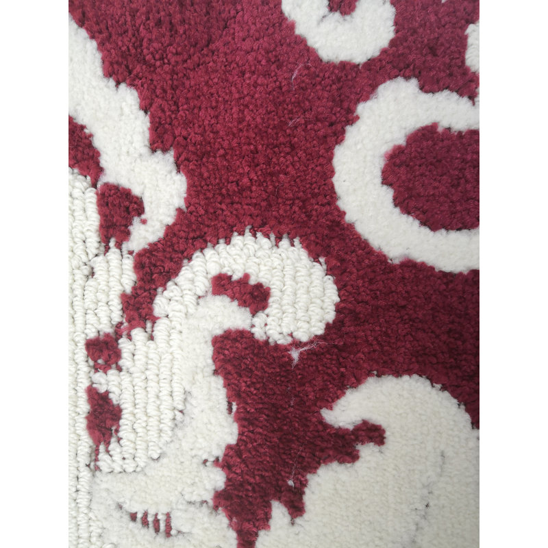 Tapis d'entrée antidérapant Loren, Rectangle 2 pi 2 po x 4 pi 11 po, Rouge