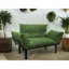 Sofa deux places kaki. Petit sofa peu encombrant pour les salons et les chambres. Pieds hauts pour un nettoyage facile. Disponible en plusieurs coloris. Assemblage requis. Rembourrage en mousse. Structure en métal. Profondeur : 62 cm x