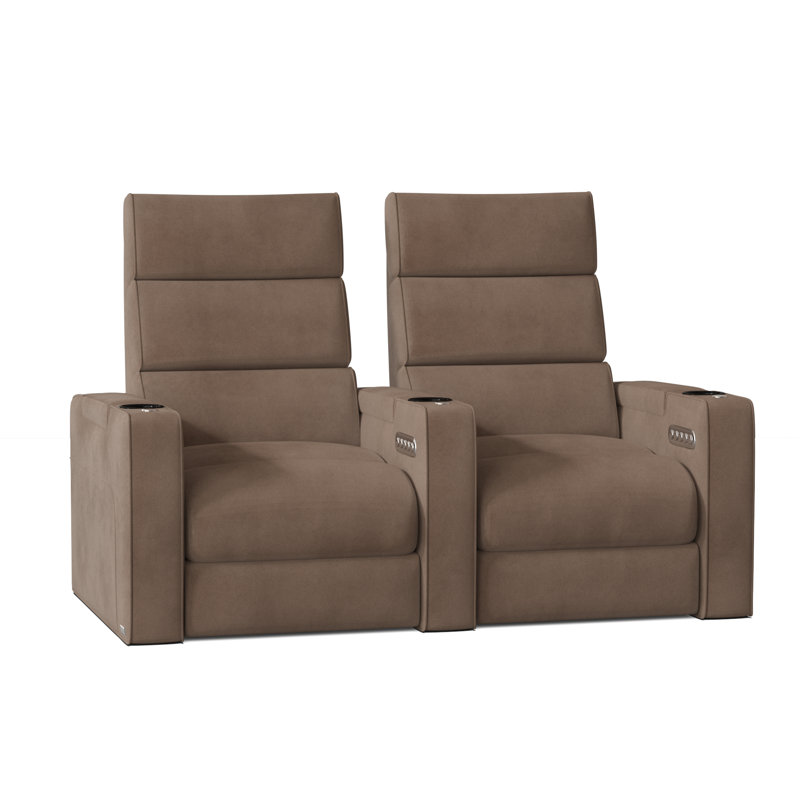 Siège de cinéma en rangée avec porte-gobelet de 65,5 po Dream HR Series, Sable Smartsuede