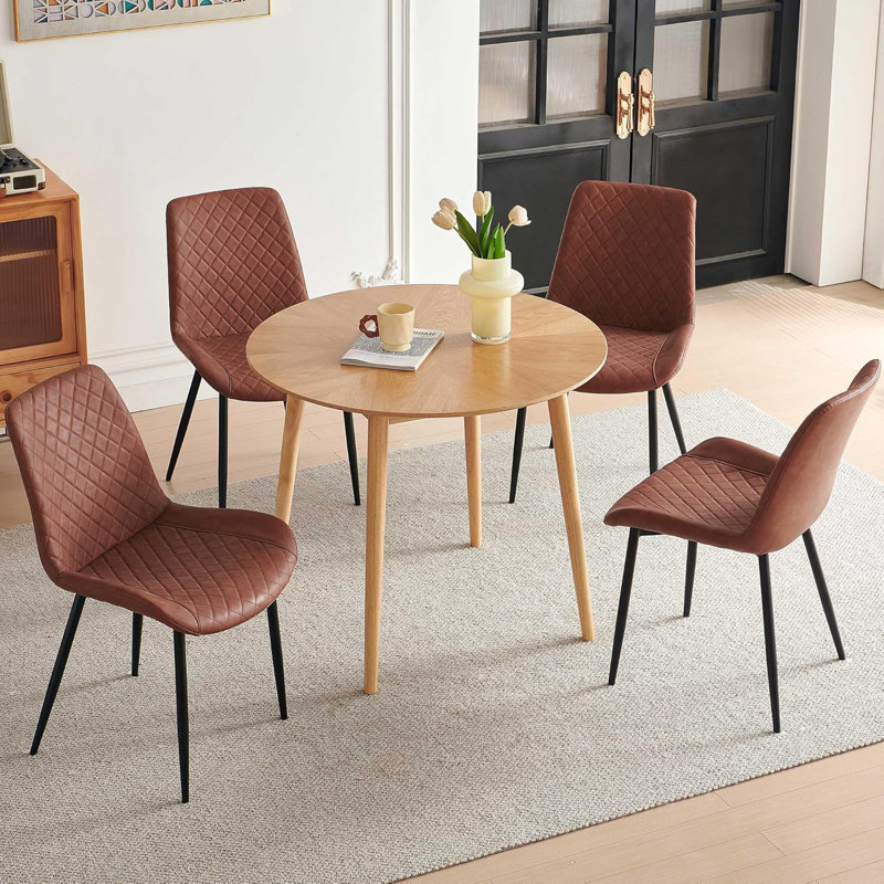 5 Piece Kitchen Breakfast Table Set, Brown