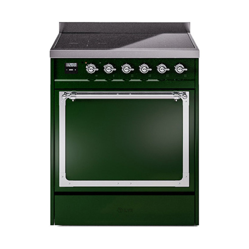 ILVE Nostalgie II Noblesse 30 in Induction Range, Emerald Green/Chrome