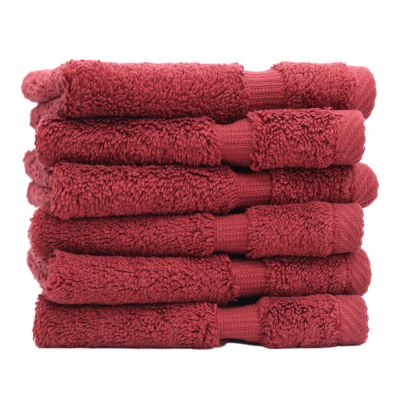Ensemble de 6 serviettes en coton Wellston, Rouge