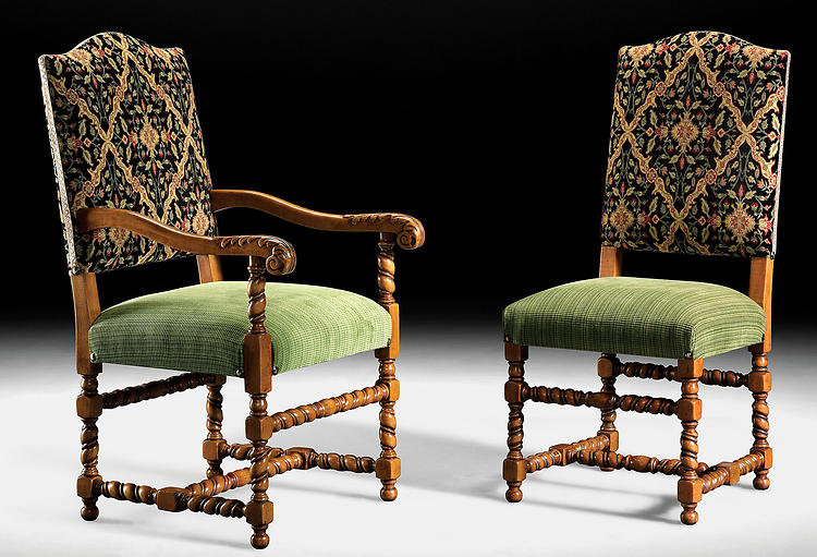 Upholstered Arm Chair in Green/Black