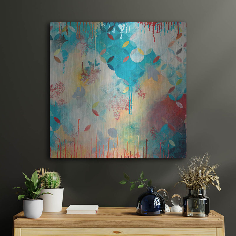 «Tranquil Eden 4» par Heather Noel Robinson, art mural en métal, 12 po x 12 po, H 24 po x l 24 po