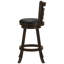 Tabourets de bar pivotants Cappuccino - Finition, rembourrage noir et siège tendance à 2 places, finition bois
