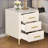 Beige Upholstered Velvet Nightstand with 3 Drawers &amp; Marbling Top